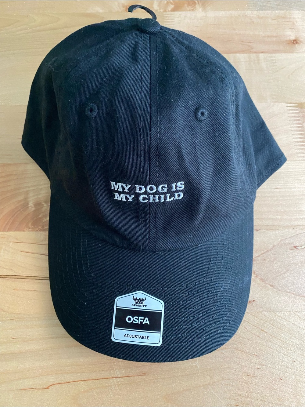 NWT OSFA Fan Favorite My Dog is My Child Black Adjustable Baseball Hat Cap